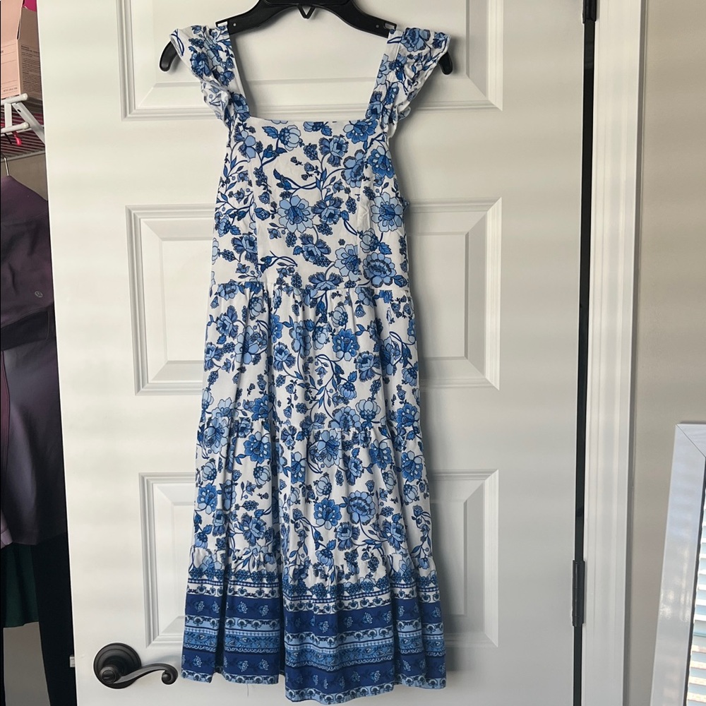 Chenault Blue and White Floral Dress